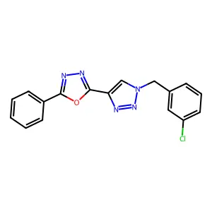 2-[1-[(3-Chlorophenyl)methyl]triazol-4-yl]-5-phenyl-1,3,4-oxadiazole structure