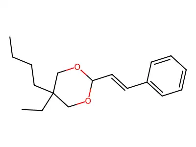 5-Butyl-5-ethyl-2-(2-phenylethenyl)-1,3-dioxane structure