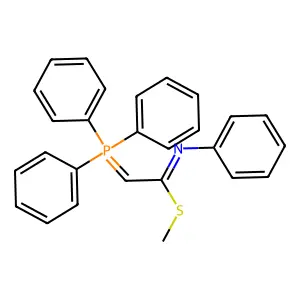 methyl N-phenyl-2-(triphenyl-lambda5-phosphanylidene)ethanimidothioate structure