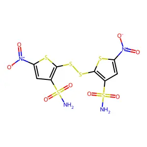 2,2'-Disulfanediylbis(5-nitrothiophene-3-sulfonamide) structure