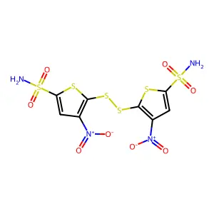5,5'-Disulfanediylbis(4-nitrothiophene-2-sulfonamide) structure
