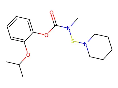 Carbamic acid, methyl(1-piperidinylthio)-, 2-(1-methylethoxy)phenyl ester structure