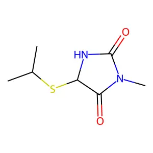 3-Methyl-5-[(propan-2-yl)sulfanyl]imidazolidine-2,4-dione structure