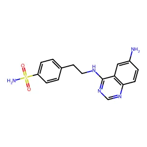 Benzenesulfonamide, 4-[2-[(6-amino-4-quinazolinyl)amino]ethyl]- structure