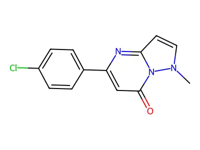 1-methyl-5-(p-chlorophenyl)-pyrazolo[1,5-a]pyrimidin-7(1H)one structure