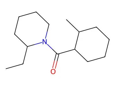 Piperidine, 2-ethyl-1-((2-methylcyclohexyl)carbonyl)- structure