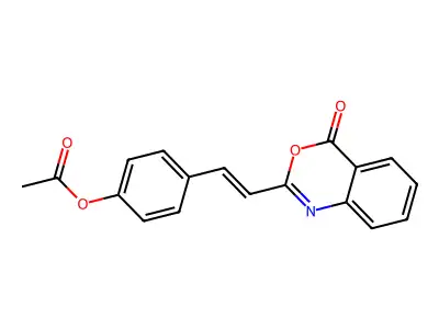 4-[(E)-2-(4-oxo-4H-3,1-benzoxazin-2-yl)ethenyl]phenyl acetate structure