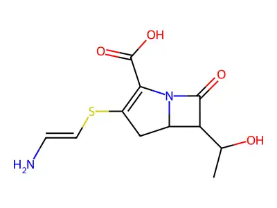 1-Azabicyclo[3.2.0]hept-2-ene-2-carboxylicacid, 3-[(2-aminoethenyl)thio]-6-(1-hydroxyethyl)-7-oxo- structure