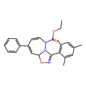 ethyl 8-phenyl-3-(2,4,6-trimethylphenyl)-9aH-[1,2,4]oxadiazolo[4,5-b]diazepine-5-carboxylate structure