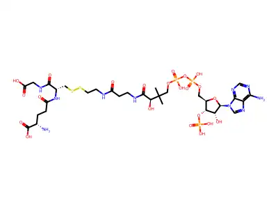 Coenzyme A-glutathione mixed disulfide structure