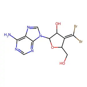 2-(6-Aminopurin-9-yl)-4-(dibromomethylidene)-5-(hydroxymethyl)oxolan-3-ol structure