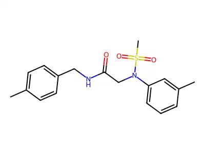 2-(3-methyl-N-methylsulfonylanilino)-N-[(4-methylphenyl)methyl]acetamide structure