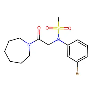 N-[2-(azepan-1-yl)-2-oxoethyl]-N-(3-bromophenyl)methanesulfonamide structure