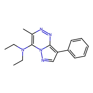 N,N-Diethyl-3-methyl-8-phenylpyrazolo(5,1-c)(1,2,4)triazin-4-amine structure