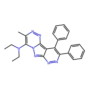 N,N-Diethyl-3-methyl-9,10-diphenyl-pyridazino(3',4':3,4)pyrazolo(5,1-C)(1,2,4)triazin-4-amine structure