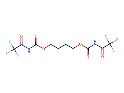 4-({[(Trifluoroacetyl)amino]carbonyl}oxy)butyl trifluoroacetylcarbamate structure