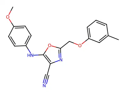 5-(4-Methoxyanilino)-2-[(3-methylphenoxy)methyl]-1,3-oxazole-4-carbonitrile structure