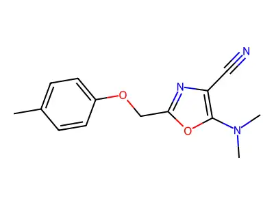 5-(Dimethylamino)-2-[(4-methylphenoxy)methyl]-1,3-oxazole-4-carbonitrile structure