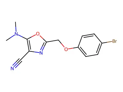 2-[(4-Bromophenoxy)methyl]-5-(dimethylamino)-1,3-oxazole-4-carbonitrile structure