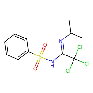 N-(benzenesulfonyl)-2,2,2-trichloro-N'-propan-2-ylethanimidamide structure