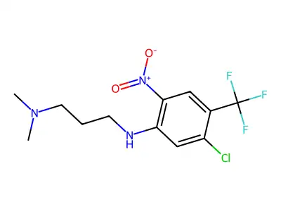 N1-[5-chloro-2-nitro-4-(trifluoromethyl)phenyl]-N3,N3-dimethylpropane-1,3-diamine structure