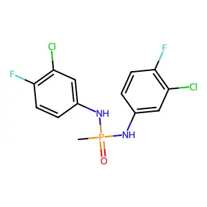 N,N'-di(3-chloro-4-fluorophenyl)methylphosphonic diamide structure