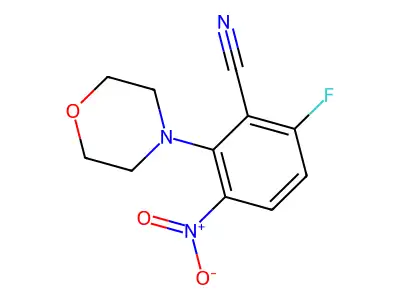 6-Fluoro-2-(morpholin-4-yl)-3-nitrobenzonitrile structure