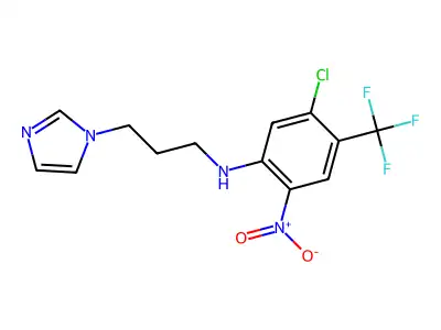 5-chloro-N-(3-imidazol-1-ylpropyl)-2-nitro-4-(trifluoromethyl)aniline structure