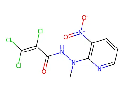 2,3,3-Trichloro-2-propenoic acid 2-methyl-2-(3-nitro-2-pyridinyl)hydrazide structure