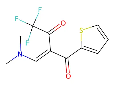2-[(dimethylamino)methylidene]-4,4,4-trifluoro-1-(2-thienyl)butane-1,3-dione structure