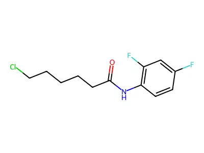 N1-(2,4-difluorophenyl)-6-chlorohexanamide structure
