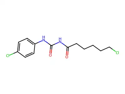 N-(6-chlorohexanoyl)-N'-(4-chlorophenyl)urea structure