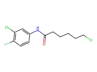 N1-(3-chloro-4-fluorophenyl)-6-chlorohexanamide structure