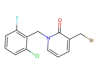 3-(Bromomethyl)-1-(2-chloro-6-fluorobenzyl)-1,2-dihydro-2-pyridinone structure