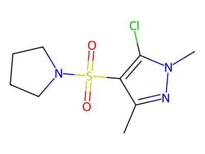 5-Chloro-1,3-dimethyl-4-(tetrahydro-1H-pyrrol-1-ylsulphonyl)-1H-pyrazole structure