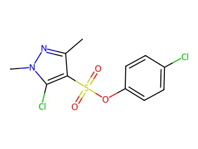 (4-Chlorophenyl) 5-chloro-1,3-dimethylpyrazole-4-sulfonate structure