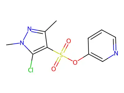 Pyridin-3-yl 5-chloro-1,3-dimethylpyrazole-4-sulfonate structure