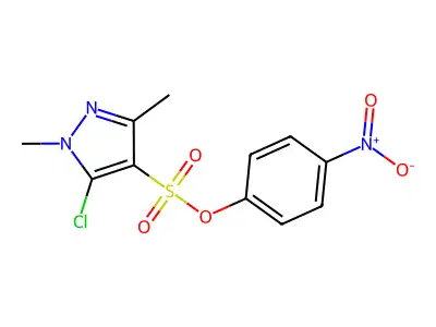 (4-Nitrophenyl) 5-chloro-1,3-dimethylpyrazole-4-sulfonate structure