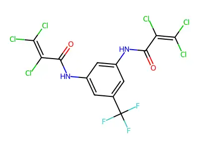 N1-[3-[(2,3,3-trichloroacryloyl)amino]-5-(trifluoromethyl)phenyl]-2,3,3-trichloroacrylamide structure
