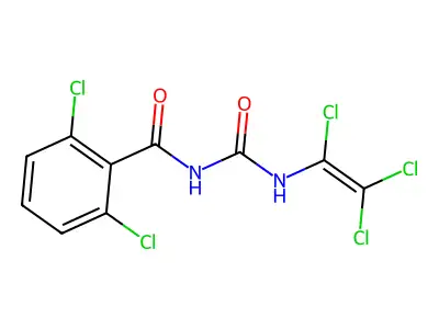 N-(2,6-dichlorobenzoyl)-N'-(1,2,2-trichlorovinyl)urea structure