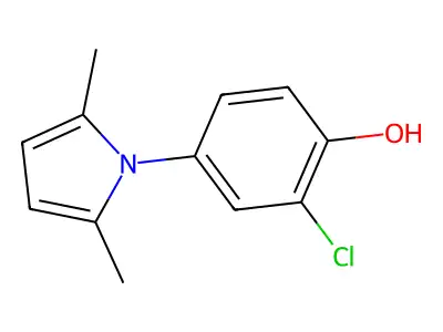 2-chloro-4-(2,5-dimethyl-1H-pyrrol-1-yl)benzenol structure