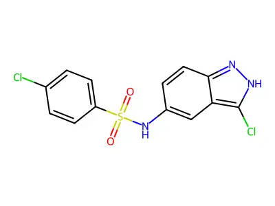 4-chloro-N-(3-chloro-2H-indazol-5-yl)benzenesulfonamide structure