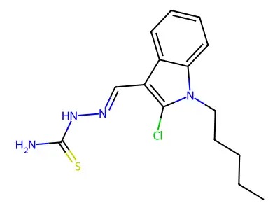 [(2-Chloro-1-pentylindol-3-yl)methylideneamino]thiourea structure