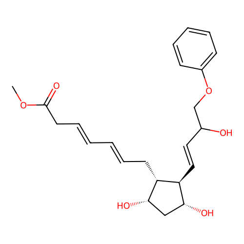 16-Phenoxy-17,18,19,20-tetranor-3,4-trans,5,6-trans-tetradehydro-pgf1-alpha methyl ester structure