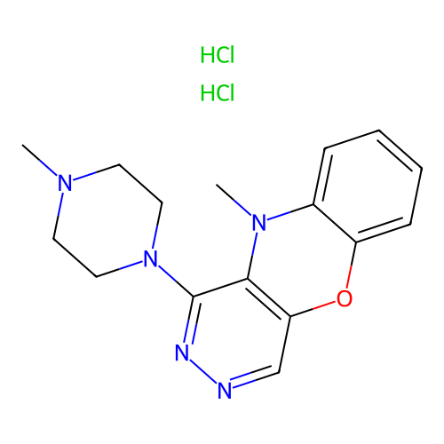 1-(4-Methyl-1-piperazinyl)-10-methyl-2,3-diazaphenoxazine dihydrochloride hydrate structure