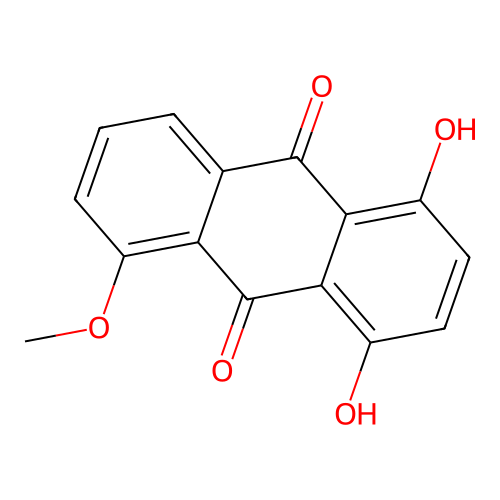 1,4-Dihydroxy-5-methoxyanthra-9,10-quinone structure
