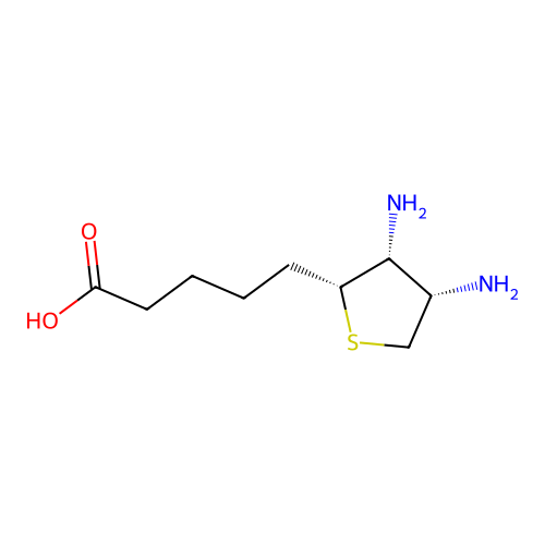 rel-5-((2R,3R,4S)-3,4-diaminotetrahydrothiophen-2-yl)pentanoic acid structure