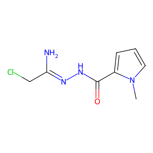 N-[(Z)-(1-amino-2-chloroethylidene)amino]-1-methylpyrrole-2-carboxamide structure