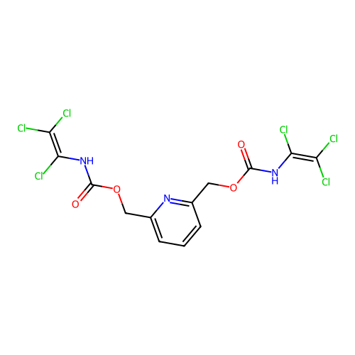 {6-[({[(1,2,2-trichlorovinyl)amino]carbonyl}oxy)methyl]pyridin-2-yl}methyl N-(1,2,2-trichlorovinyl)carbamate structure