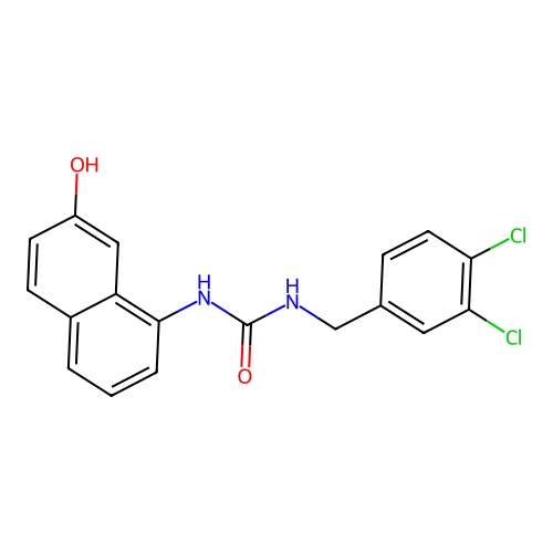 1-(3,4-Dichlorobenzyl)-3-(7-hydroxy-1-naphthyl)urea structure